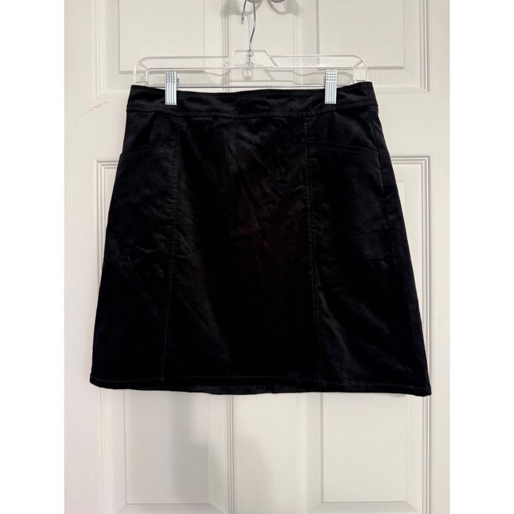 Loft Outlet Women's Black Moleskin A-Line Mini Skirt Size 4  Dark Academia Edgy